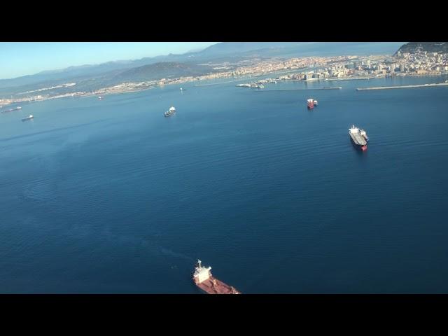 Landing Approach Gibraltar From Cockpit Bombardier Global 7000