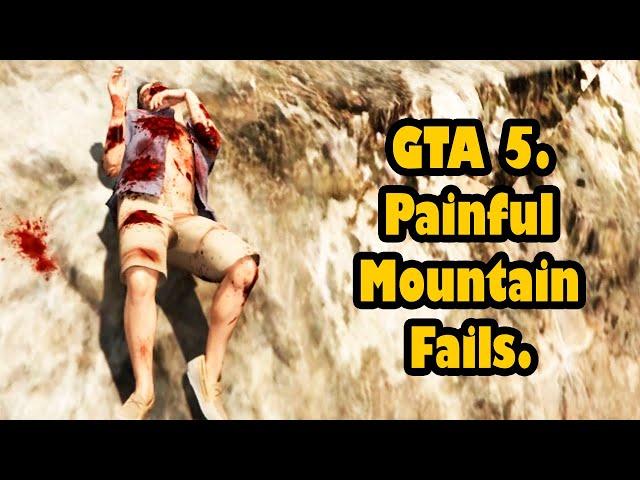 GTA 5 - Painful Ragdolls,  Mountain Falls.