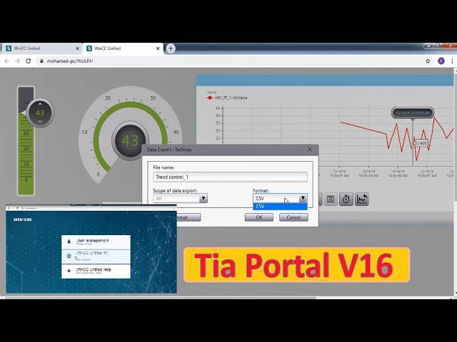 Tia Portal V16: First project and simulation of WinCC Unified.