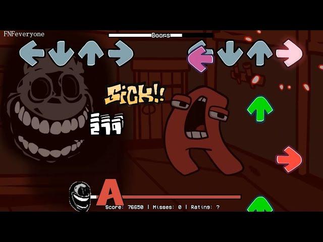 DOORS but Alphabet Lore A sing it | FNF Rush Vs Alphabet Lore A Sings DOORS Song