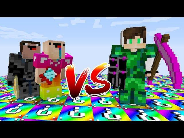 2 НУБА VS PRO ИГРОКА В МАЙНКРАФТ - НУБЫ ПРОТИВ ПРО РАДУЖНАЯ ЛАКИ БИТВА MINECRAFT #2