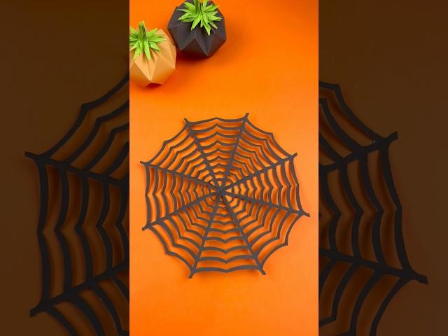 Paper Spider Web/ Halloween Crafts #shorts #diy #papercrafts #halloween2023 #youtubeshorts