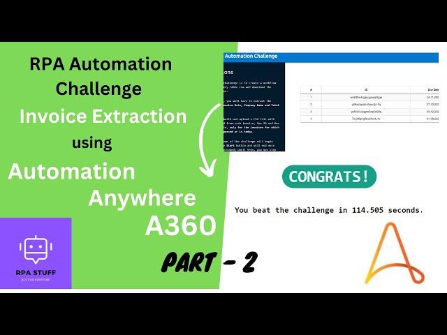 RPA Challenge - Invoice Extraction (Part 2) | Automation Anywhere A360 | IQ Bot |