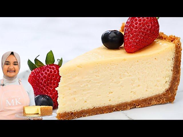 The creamiest CHEESECAKE I've ever had! Easy New York cheesecake recipe (no water bath)