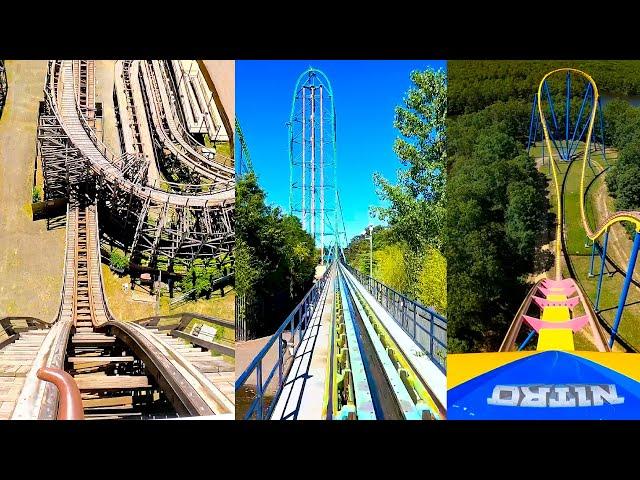 Six Flags Great Adventure Roller Coasters! 10 Awesome Front Seat POVs!