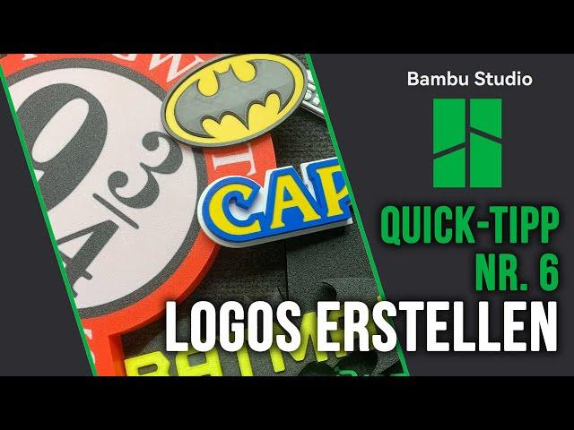  Gratis und Einfach: Vektorisierte Logos für den "Bambu Studio" Slicer erstellen! | Quick Tipp #6