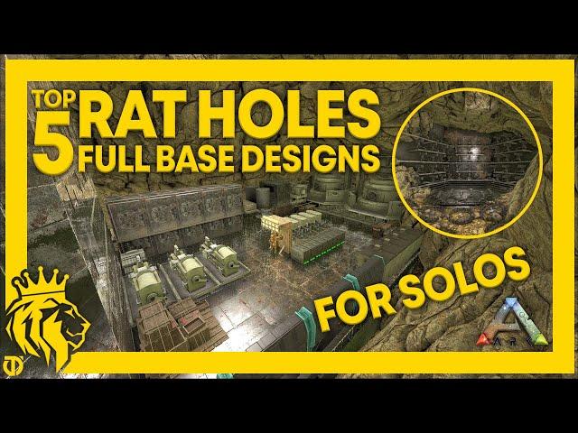 TOP 5 SOLO Rat Holes W/ FULL Base Designs! | ARK: Survival Evolved