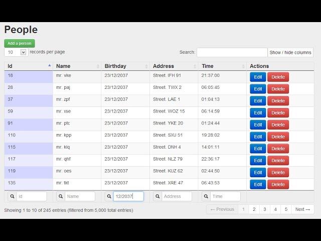 jQuery Table with .NET Core MVC (Grid View Data Representations)  | Sukhraj