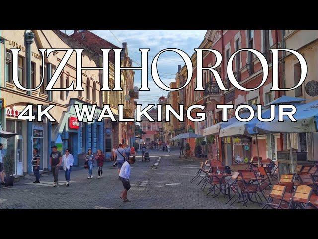  Ukraine 4K - Uzhhorod DownTown Walk - Spring 2024