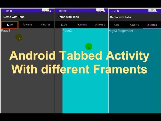  Create a Tabbed Activity with Different Fragments Example in Android. TabLayout ViewPager