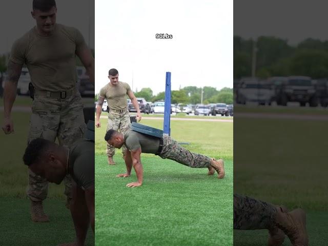 U.S. Marine vs U.S. Army Who can push-up with the most weight challenge. #shorts #youtubeshorts