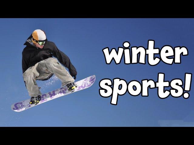 Winter Sports! Learning Names of Different Winter Sports Recreation Activities for Kids