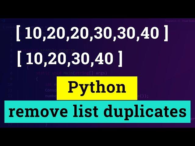 Python Program to Remove Duplicate Elements from a List