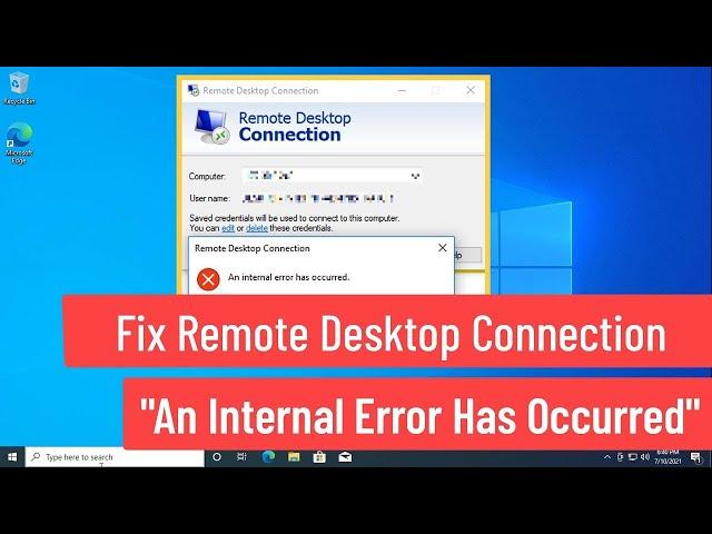 lỗi Remote Desktop Connection An internal error has occurred