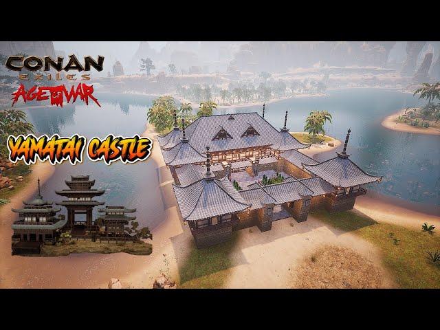 How to build  a Yamatai Castle in Conan Exiles Age of War | Speed Build | with new Towers blocks