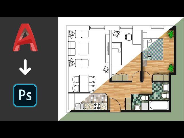 Autocad DWG to Photoshop || Importing AutoCAD PDFs into Photoshop || adobe photoshop