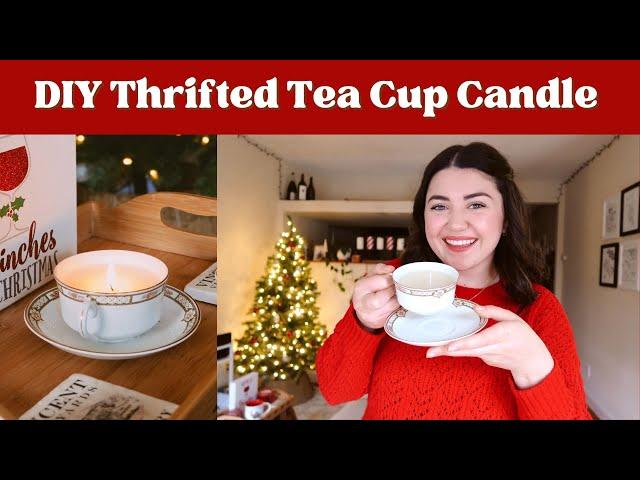 DIY Thrifted Teacup Candle | DIY Gift Ideas, easy + affordable!