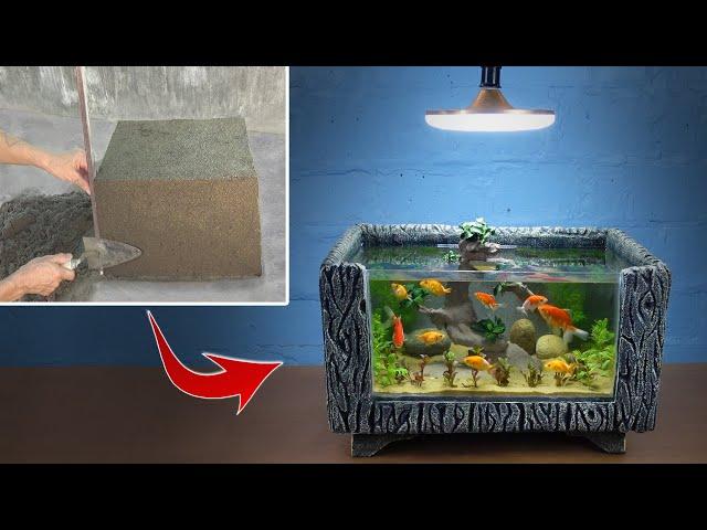 Very Easy - Build a Beautiful Aquarium Just from Cement