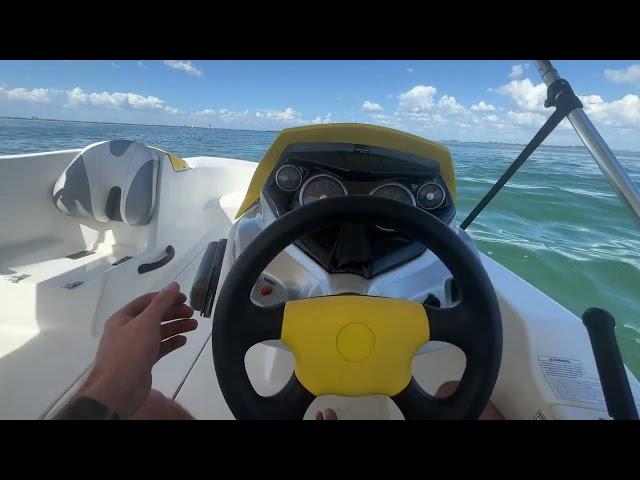 Driving a Seadoo Speedster Sportster 4-tec jet boat POV