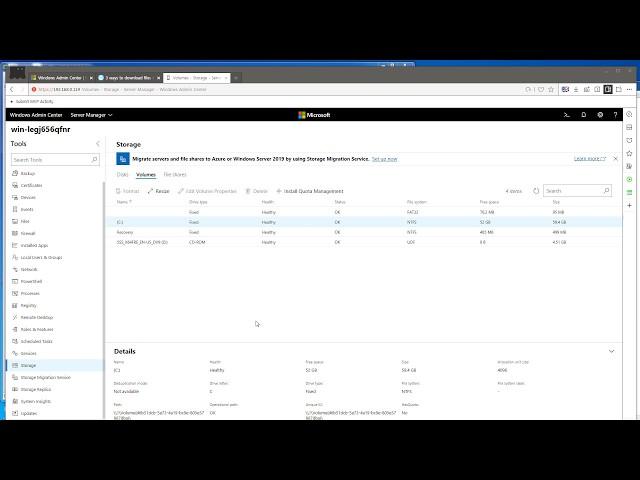 install windows admin center on windows 2019 server core