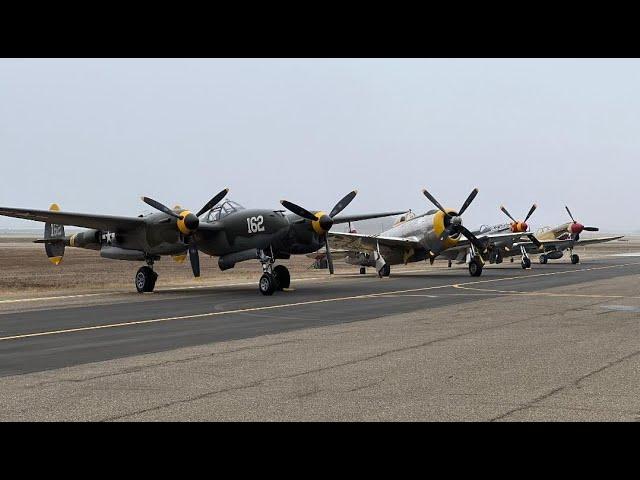 Planes of Fame Warbirds Missing Man Formation Central Coast Airfest Santa Maria CA Sep-21-2024