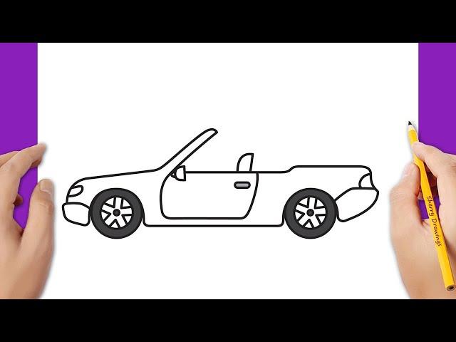 HOW TO DRAW A CABRIOLET / CONVERTIBLE CAR