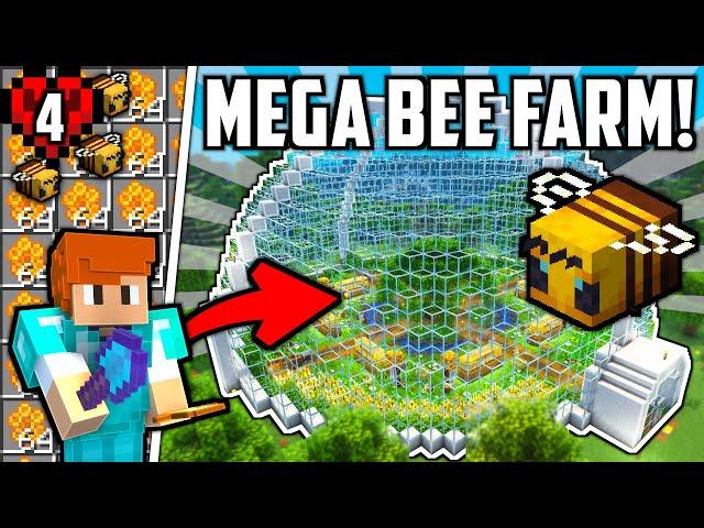 I Built a MEGA Bee Dome in Hardcore Minecraft.. (Honey Farm)