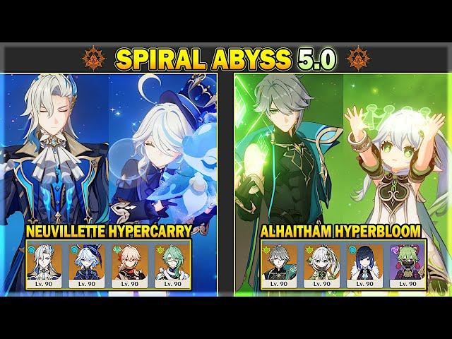 C1 Neuvillette Hypercarry & C0 Alhaitham Hyperbloom | Spiral Abyss 5.0 Floor 12 - 9 Stars