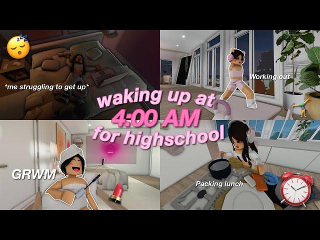 waking up at 4AM to get ready for highschool | Productive | Bloxburg Roleplay | w/voices