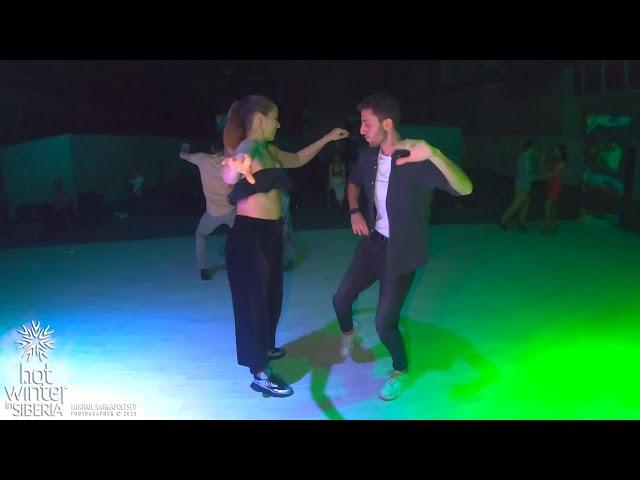 Sergey Gazaryan and Maria Blanca. Timba Salsa social dance. Hot Winter in Siberia. Salsa festival