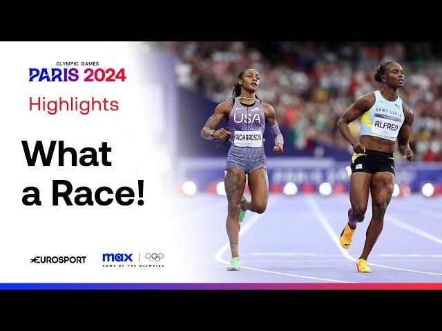 Julien Alfred beats Sha'Carri Richardson!  | Women's 100m Semi-Final 2 | #Paris2024 #Olympics