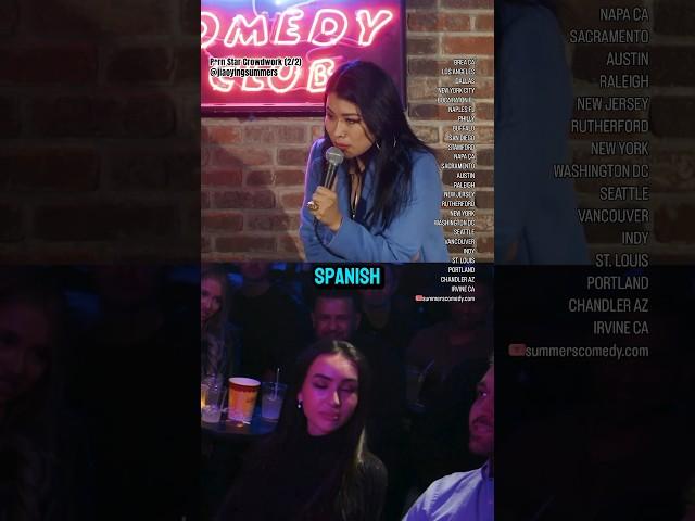 P*rn Star Crowdwork(2/2) I’m on tour ️summerscomedy.com #jiaoyingsummers #standup #crowdwork