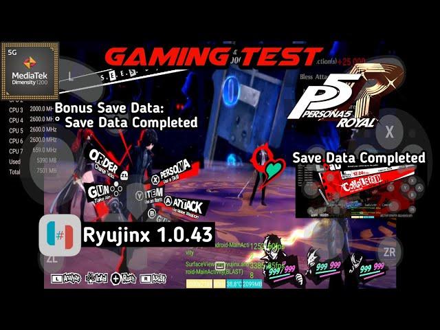 Persona 5 Royal | Save Data Completed | Ryujinx | Mediatek Dimensity 1200 | Xiaomi 11T Test