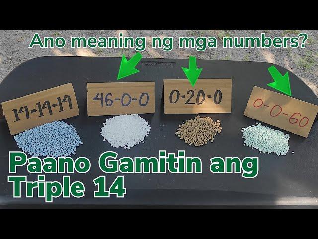 Paano Gamitin ang Triple 14 | Detalye ng NPK, 46-0-0, 0-20-0, 0-0-60