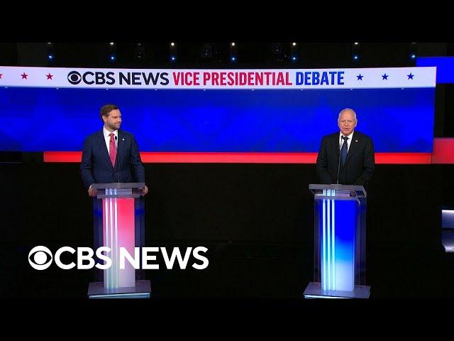 Watch: CBS News VP debate between JD Vance and Tim Walz | full video