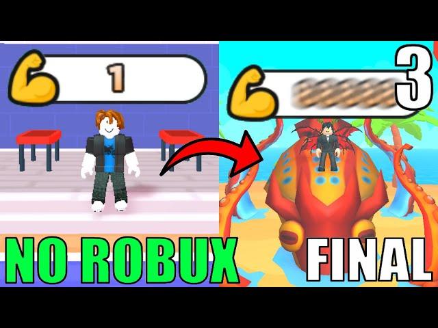 NOOB to PRO with *NO ROBUX* (f2p) in Roblox Arm Wrestling Simulator - PART 3