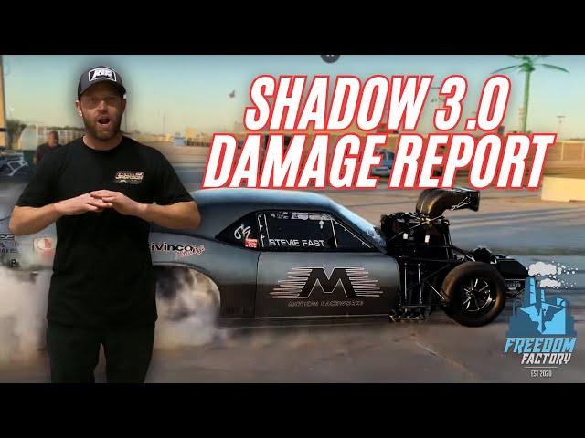 Shadow 3.0 Damage Report from Hitting Cleetus’ Crown Vic