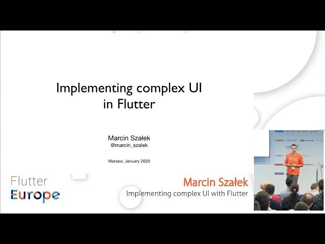 Implementing complex UI with Flutter - Marcin Szałek | Flutter Europe