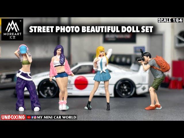 『MY MINI CAR WORLD』UNBOXING MOREART 1/64 STREET PHOTO BEAUTIFUL DOLL SET