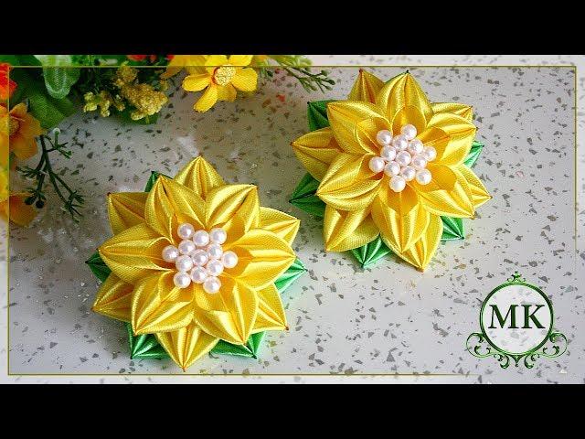 Цветы из узкой ленты шириной 1,2 см. МК. Канзаши. / DIY. Kanzashi. Ribbon flowers.