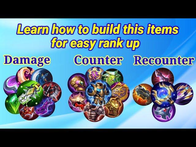 How to build counter and recounter items for easy win in rank game, Mobile Legends 2021