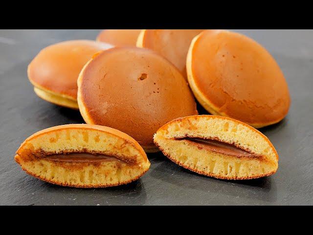 FLUFFY Japanese Dorayaki pancakes! Very simple, quick and tasty recipe