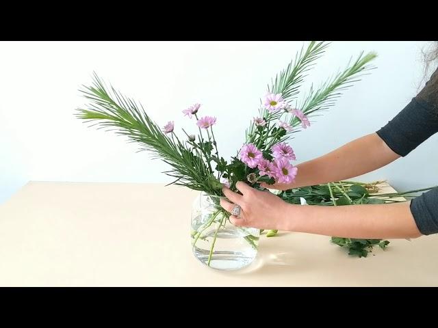 Lisianthus, Emu Grass and Stocks flower arrangement