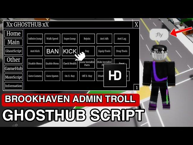 FE Brookhaven Troll Admin Commands Ban Kick GhostHub Script Hack |Hydrogen,Fluxus,Arceus x Mobile