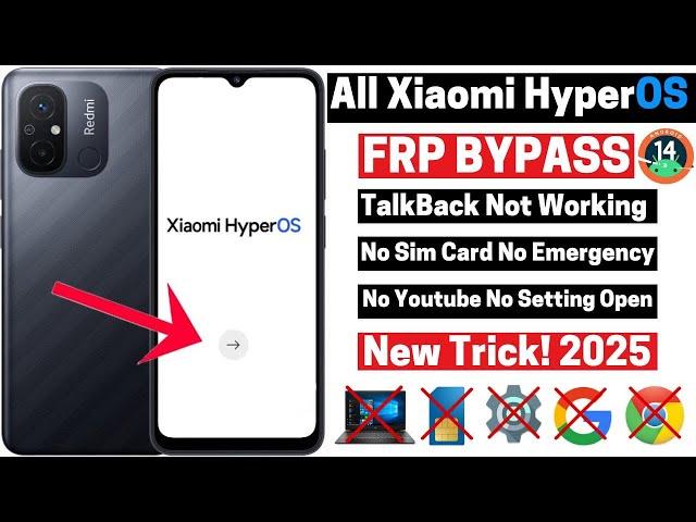 Xiaomi Hyper OS Frp Bypass  All Xiaomi / Redmi / Poco Frp Unlock New Trick! Android 14 No sim card