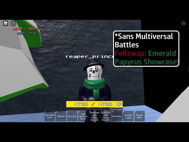 Roblox | Sans Multiversal Battles 2 | Fellswap Emerald Papyrus Showcase