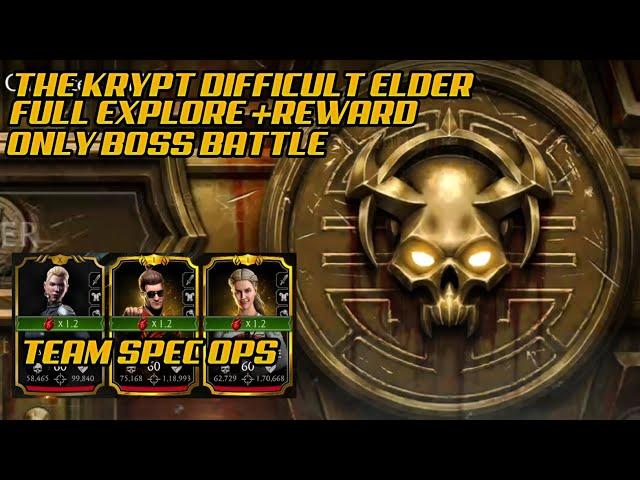 Mk mobile | Krypt difficult elder | Team spec ops, Full explore +reward, Boss battle...