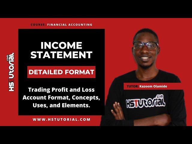 Trading Profit and Loss Account Format - Income Statement