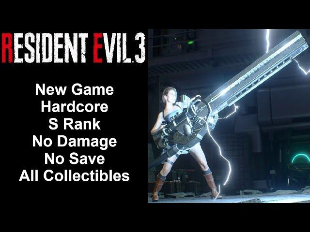 Resident Evil 3 Remake - S-Rank/Hardcore/100%/No Save/No Damage Walkthrough (PC)