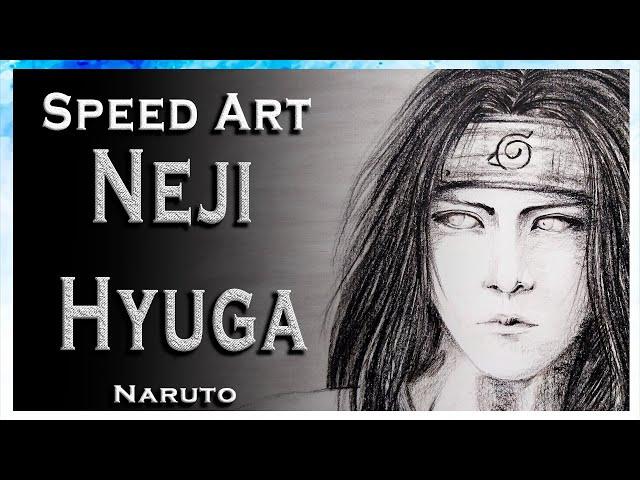 Рисуем аниме. Нэджи Хьюга. Наруто. Neji Hyuga. Naruto.  Один цвет. Косплей Нэджи.